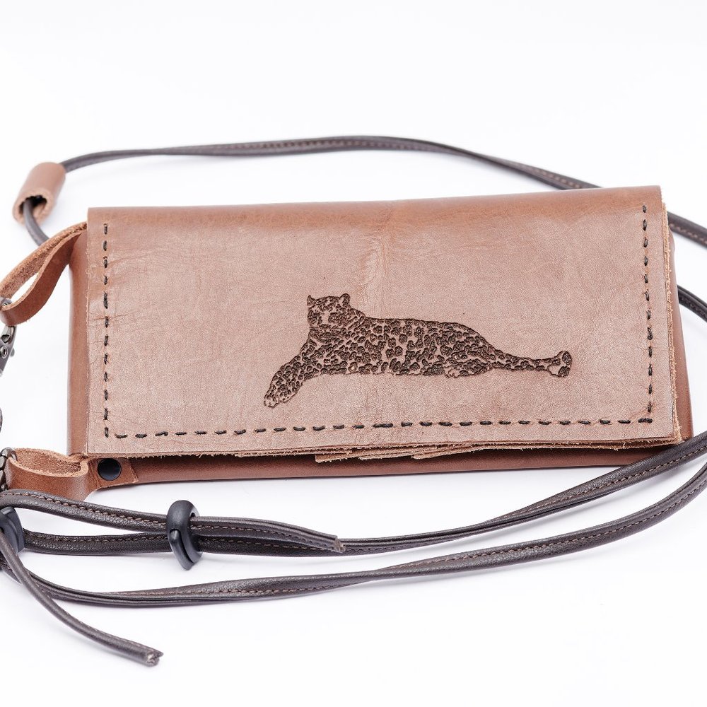 Leather cross body phone carrier/wallet